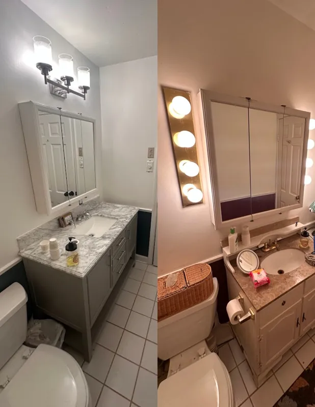 Before and after photo: Nob Hill — Upstairs Refresh — Interior Painting project in Nob Hill, AR by Beams & Dreams Painting
