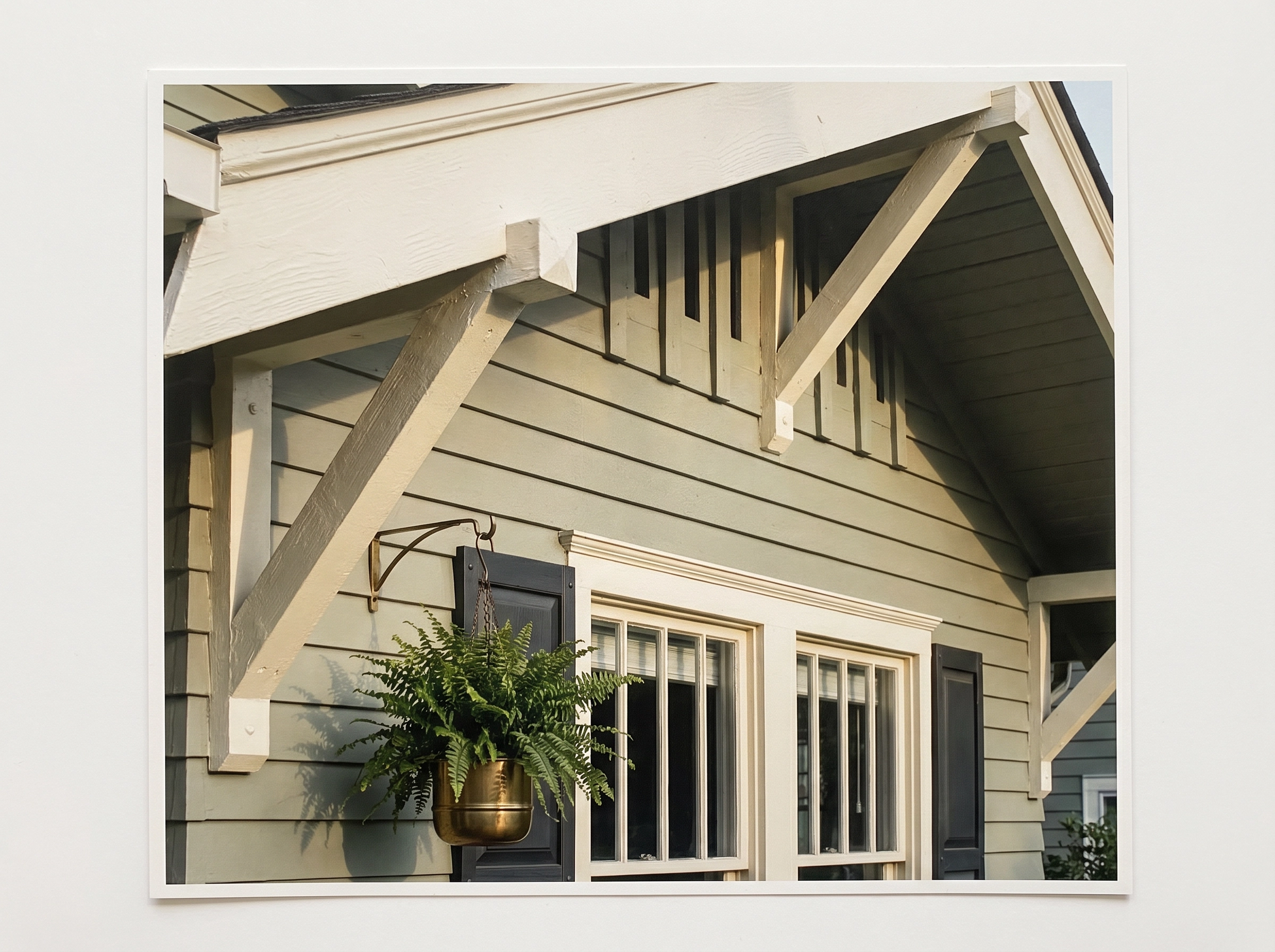 Sage Gable with Fern — Exterior Trim Repaint project in Bryant, AR, Arkansas by Beams & Dreams Painting